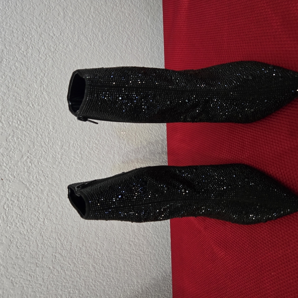 INC Black Sequin Ankle Boots
